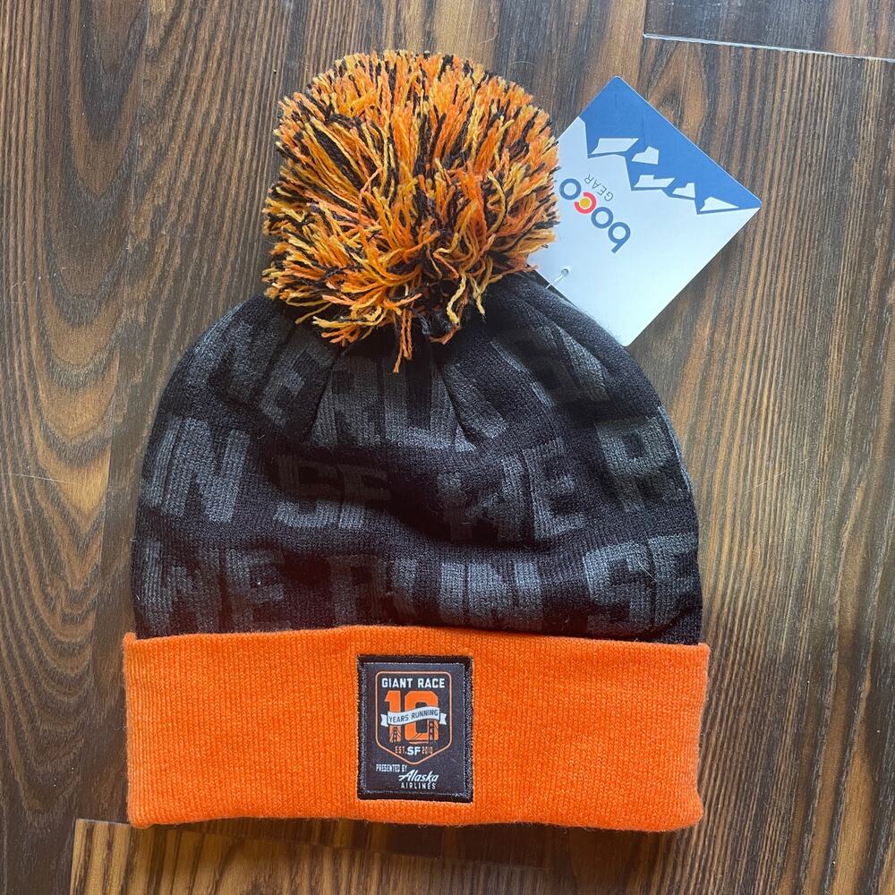 NWT San Francisco Giant Race Pom Pom Knit Hat/Beanie by Bocco